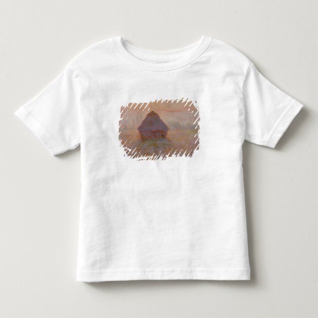 Claude Monet | Grainstack, sol i misten Tee Shirt (Framsida)