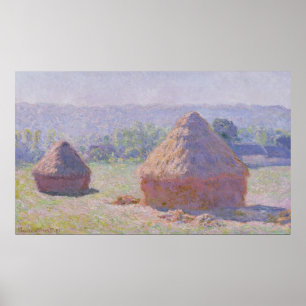 Claude Monet Grainstacks i slutet av sommaren Poster