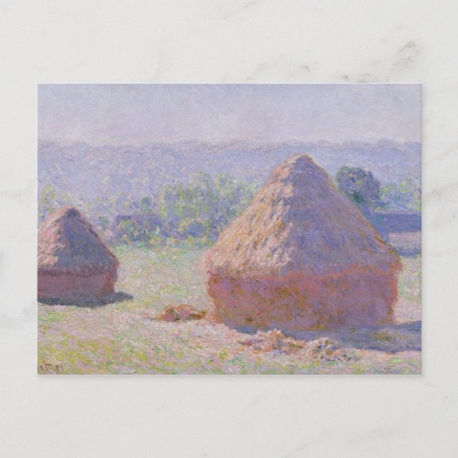 Claude Monet | Grainstacks i slutet av sommaren Vykort (Framsida)