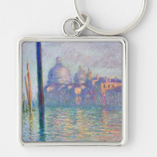 Claude Monet - Grand Canal, Venedig Fyrkantig Silverfärgad Nyckelring