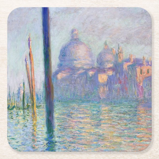 Claude Monet - Grand Canal, Venedig Underlägg Papper Kvadrat (Framsidan)