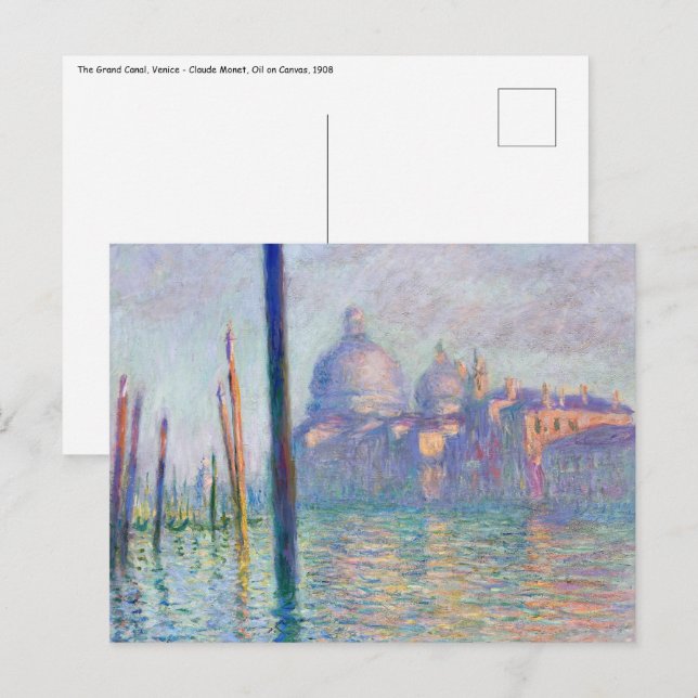 Claude Monet - Grand Canal, Venedig Vykort (Fram/baksida)