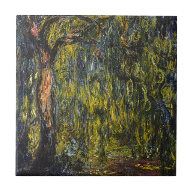 Claude Monet Gråtande Pil Impressionistisk Konst Kakelplatta (Framsidan)
