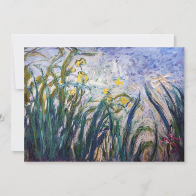 Claude Monet - Gula och lila iris Inbjudningar (Framsida)