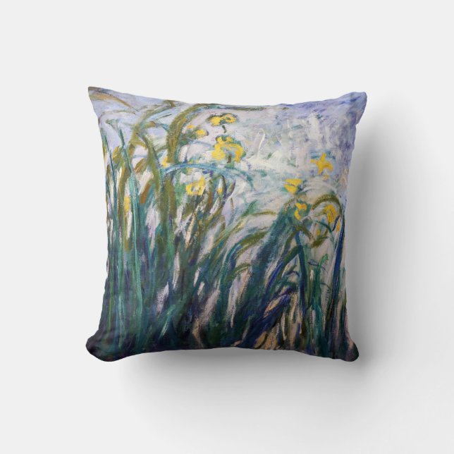 Claude Monet - Gula och lila iris Kudde (Framsida)