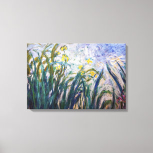 Claude Monet - Gula och lila irisar Canvastryck