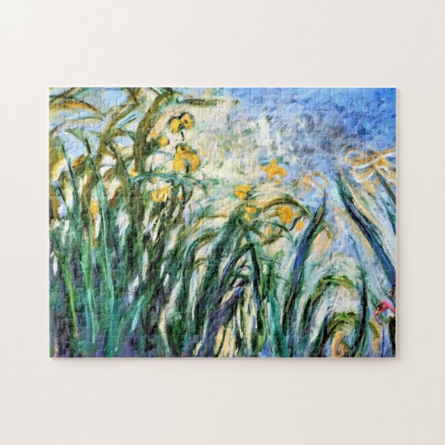 Claude Monet Gult Irises och Malva 19 Pussel (Horisontell)