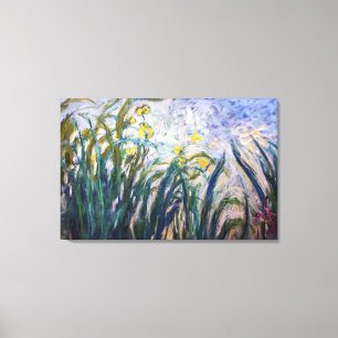 Claude Monet - Gult och Lila Irises Canvastryck