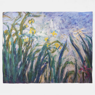 Claude Monet - Gult och Lila Irises Fleecefilt