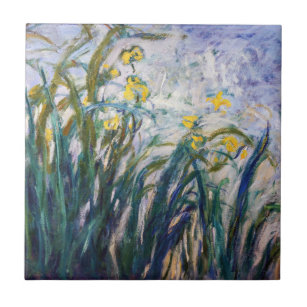 Claude Monet - Gult och Lila Irises Kakelplatta