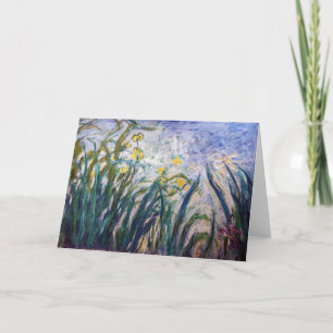 Claude Monet - Gult och Lila Irises Kort