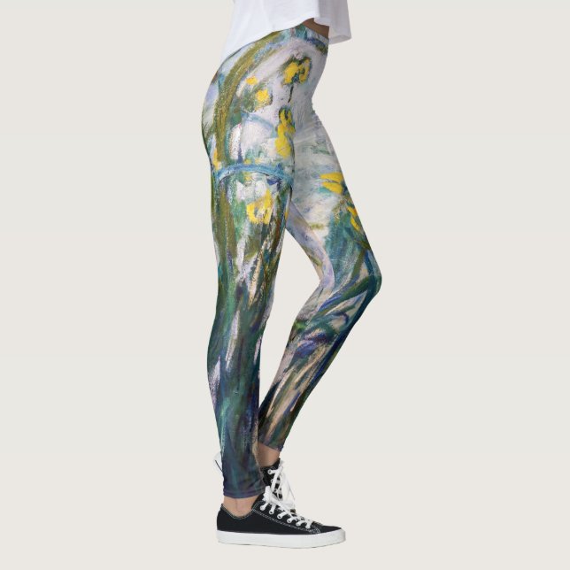 Claude Monet - Gult och Lila Irises Leggings (Höger)