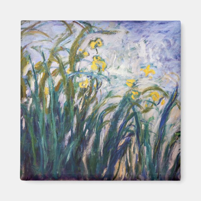 Claude Monet - Gult och Lila Irises Magnet (Framsidan)