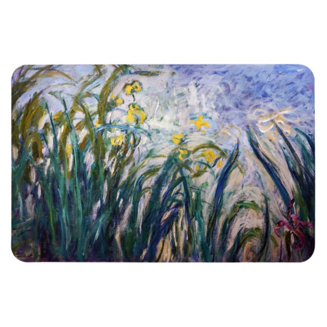 Claude Monet - Gult och Lila Irises Magnet (Horisontell)
