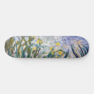 Claude Monet - Gult och Lila Irises Mini Skateboard Bräda 18,5 Cm