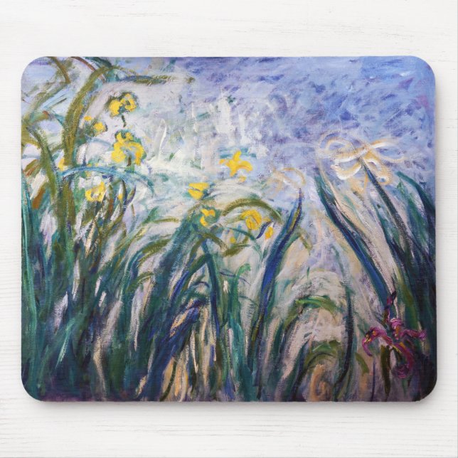 Claude Monet - Gult och Lila Irises Musmatta (Framsidan)