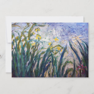 Claude Monet - Gult och Lila Irises Tack Kort