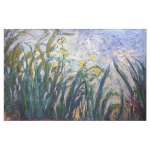 Claude Monet - Gult och Lila Irises Tyg