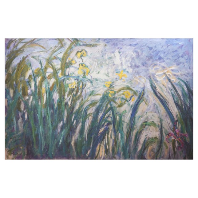 Claude Monet - Gult och Lila Irises Tyg (Yard)