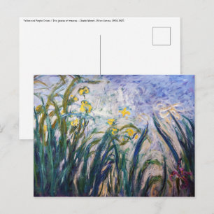Claude Monet - Gult och Lila Irises Vykort