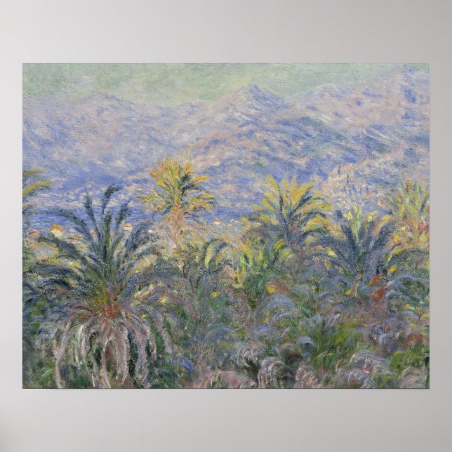 Claude Monet - Handflatan Träd vid Bordighera Poster (Framsidan)