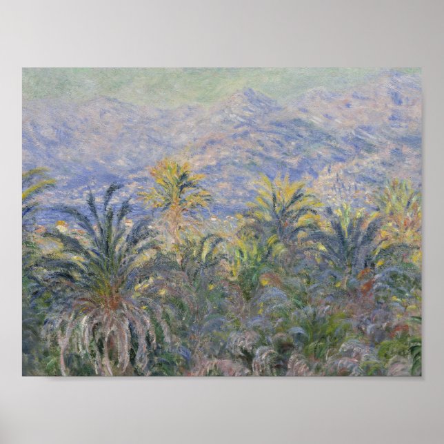 Claude Monet - Handflatan Träd vid Bordighera Poster (Framsidan)