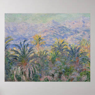 Claude Monet   Handflatan Träd vid Bordighera Poster