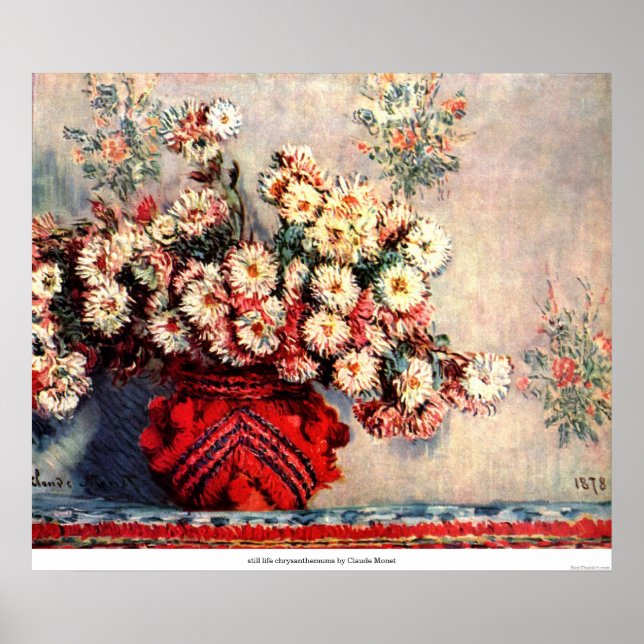Claude Monet har fortfarande livschrysanthemum Poster (Framsidan)