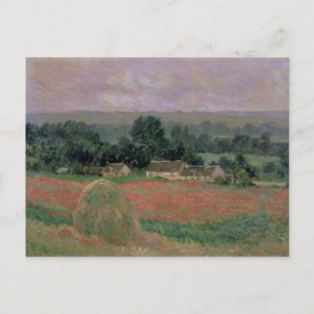 Claude Monet | Haystack på Giverny, 1886 Vykort (Framsida)