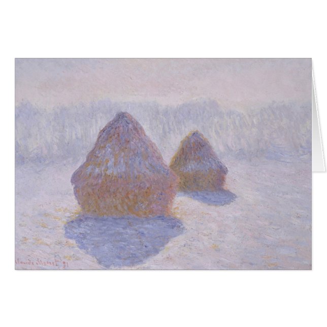 Claude Monet | Haystacks Effekt Snö och Sol Hälsningskort (Framsidan Horizontal)