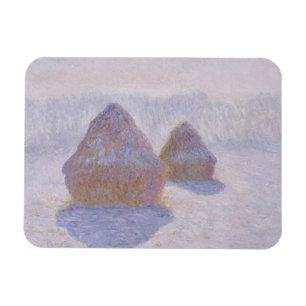 Claude Monet Haystacks Effekt Snö och Sol Magnet