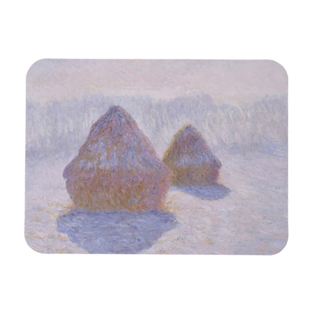 Claude Monet | Haystacks Effekt Snö och Sol Magnet (Horisontell)