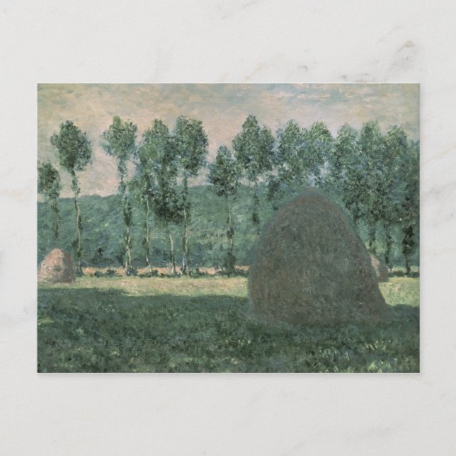 Claude Monet | Haystacks nära Giverny, 1884-89 Vykort (Framsida)