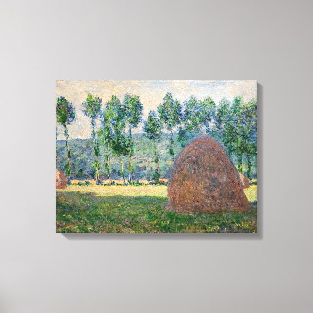 Claude Monet - Haystacks nära Giverny Canvastryck (Framsida)