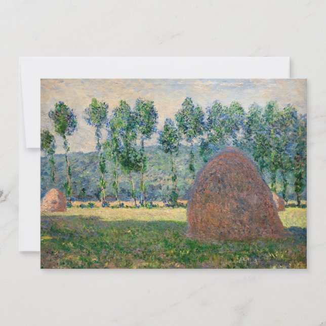 Claude Monet - Haystacks nära Giverny Inbjudningar (Framsida)