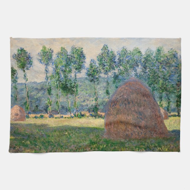Claude Monet - Haystacks nära Giverny Kökshandduk (Horisontell)