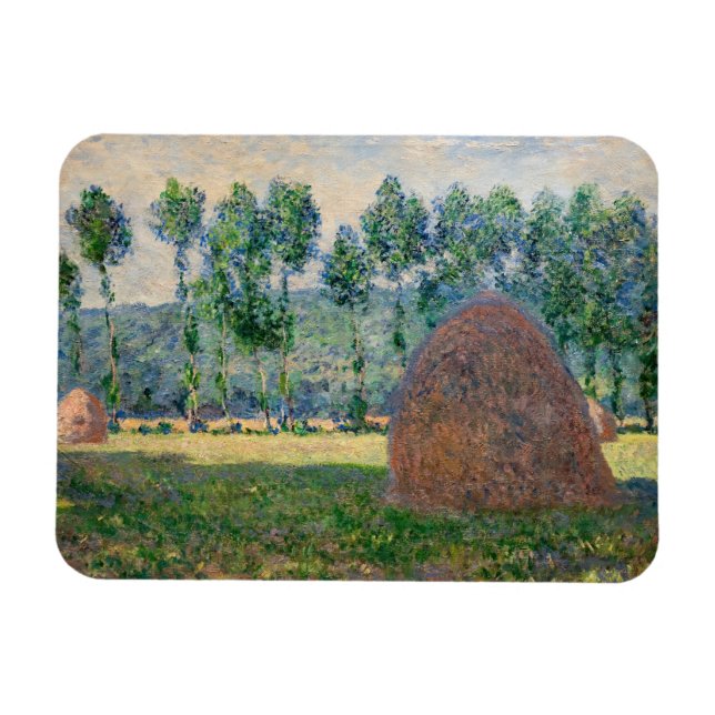 Claude Monet - Haystacks nära Giverny Magnet (Horisontell)