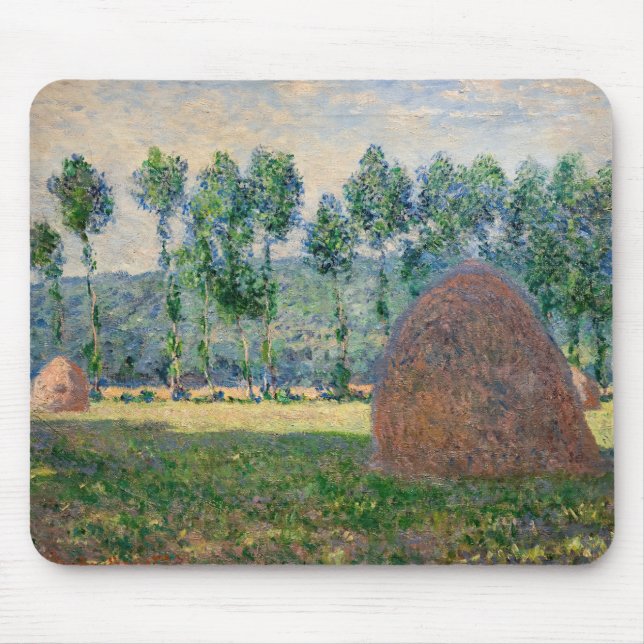 Claude Monet - Haystacks nära Giverny Musmatta (Framsidan)