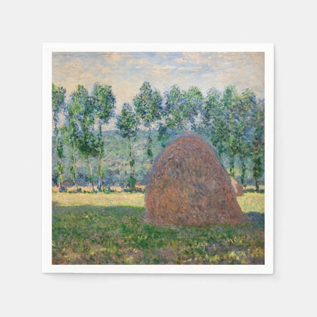 Claude Monet - Haystacks nära Giverny Pappersservett (Framsidan)