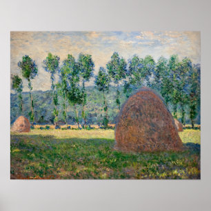 Claude Monet - Haystacks nära Giverny Poster