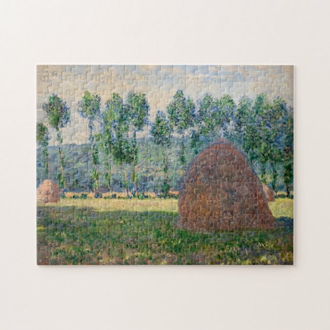 Claude Monet - Haystacks nära Giverny Pussel (Horisontell)