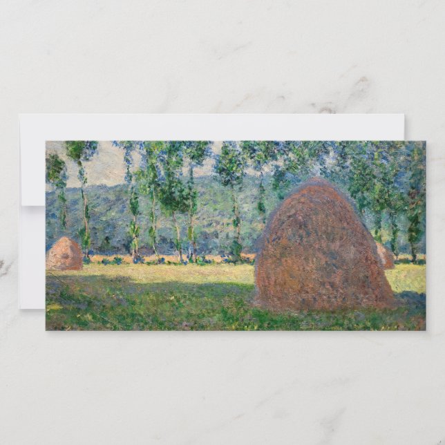 Claude Monet - Haystacks nära Giverny Tack Kort (Framsida)