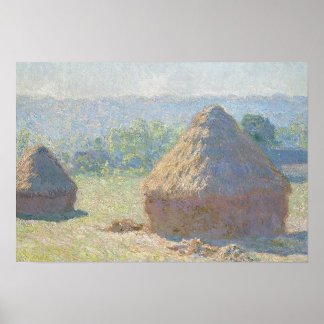 Claude Monet - Haystacks, Slut på sommaren Poster (Framsidan)