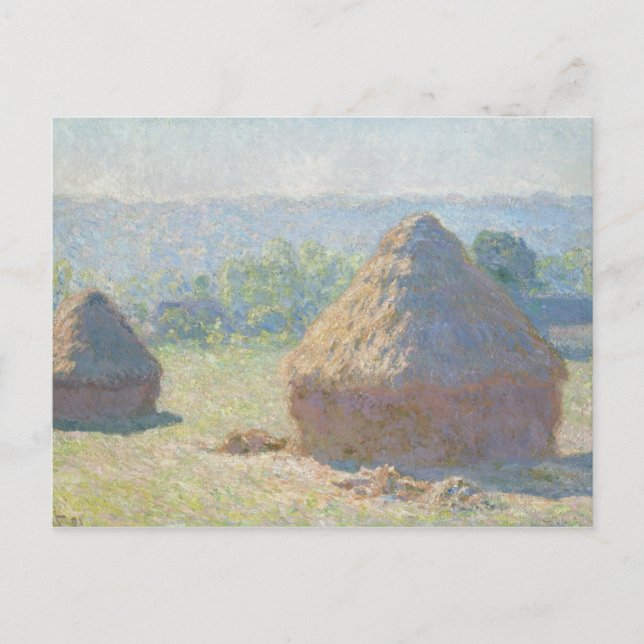 Claude Monet - Haystacks, Slut på sommaren Vykort (Framsida)