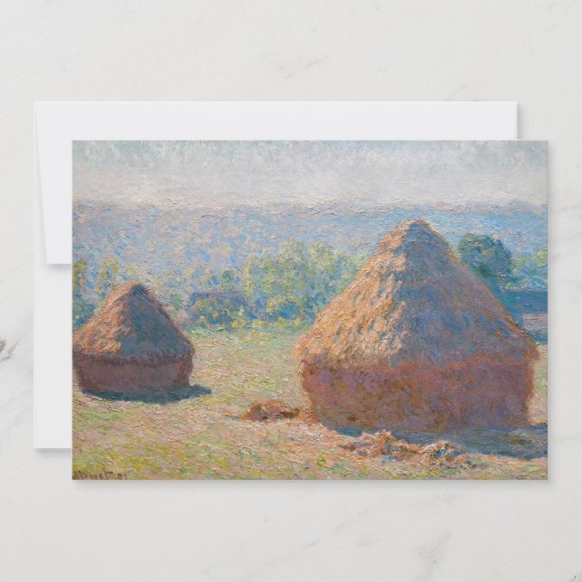 Claude Monet - Haystacks, slutet av sommaren Inbjudningar (Framsida)