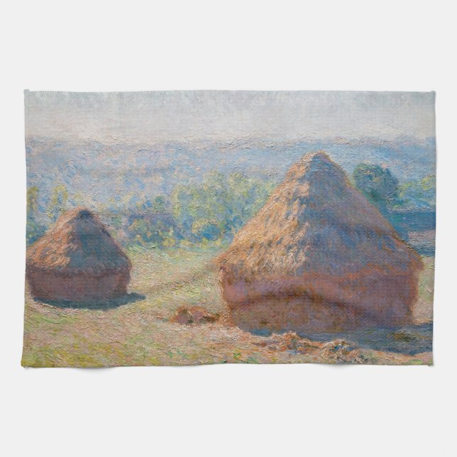 Claude Monet - Haystacks, slutet av sommaren Kökshandduk (Horisontell)