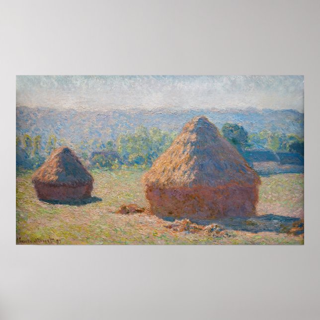 Claude Monet - Haystacks, slutet av sommaren Poster (Framsidan)