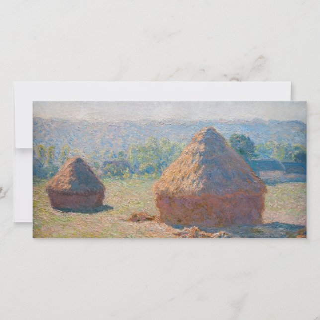 Claude Monet - Haystacks, slutet av sommaren Tack Kort (Framsida)