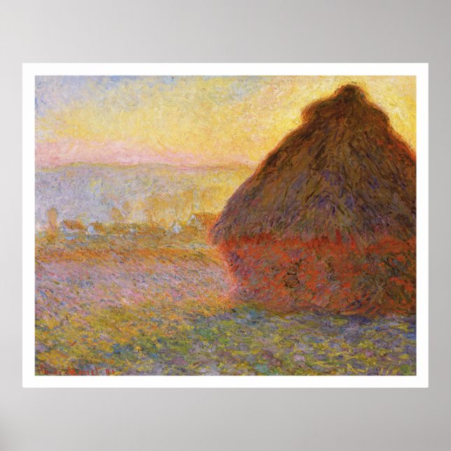 Claude Monet - Haystacks (vid Sunset) Poster (Framsidan)