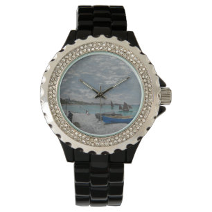 Claude Monet Himmel Clouds Boats Fraktas Sea Ocean Armbandsur
